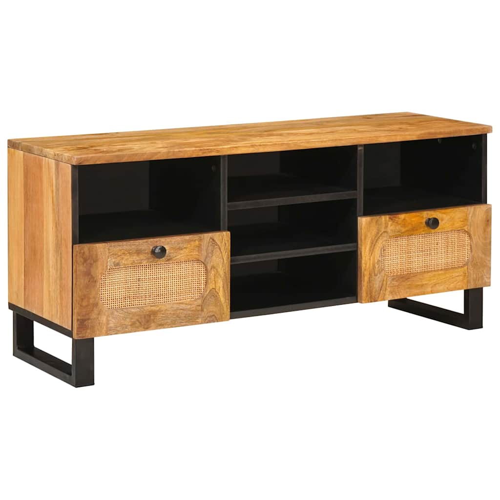 TV-kast met lade Bruin 100 x 33,5 x 46 cm Massief Mango Hout image 1
