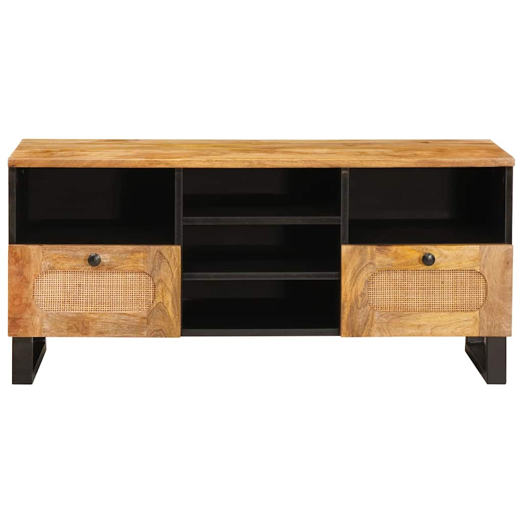 TV-kast met lade Bruin 100 x 33,5 x 46 cm Massief Mango Hout image 3