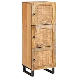 Visok predalnik z vrati Rjava 90 x 33 x 75 cm Masiven les manga