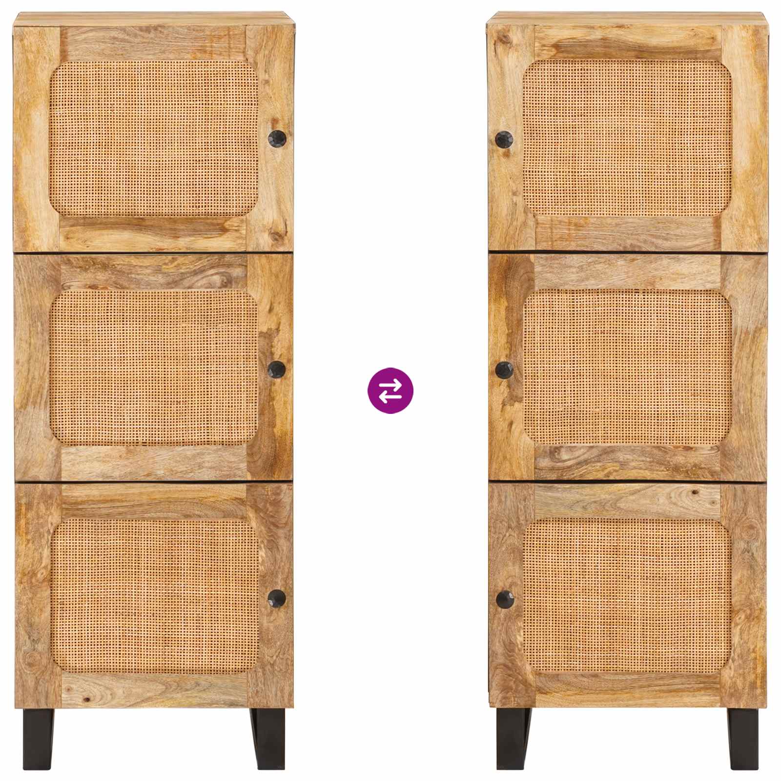 Hoge kast met opslag Bruin 90 x 33 x 75 cm Massief Mango Hout image 10