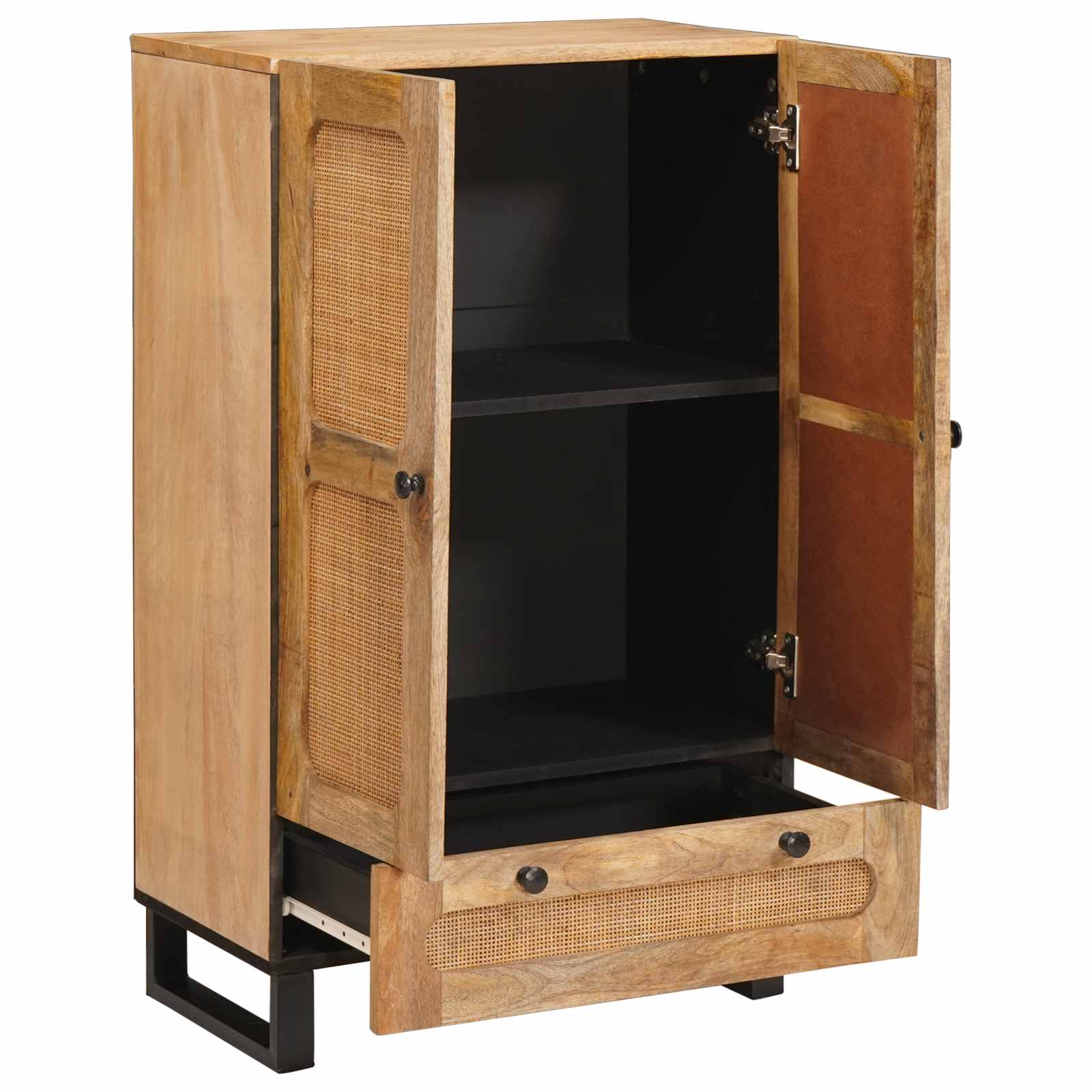 vidaXL Highboard mit Speicher Braun 40 x 33 x 110 cm Massivholz Mango