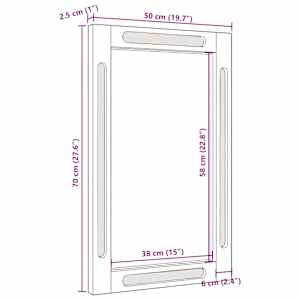 Koupelnové zrcadlo Hnědá 50 x 2,5 x 70 cm Masivní mangové dřevo - obrázek 10