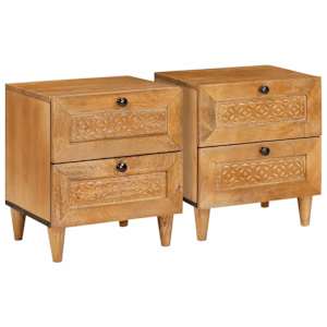 Noční skříňka 2 pcs Světle hnědá 40 x 33 x 46 cm - obrázek 1