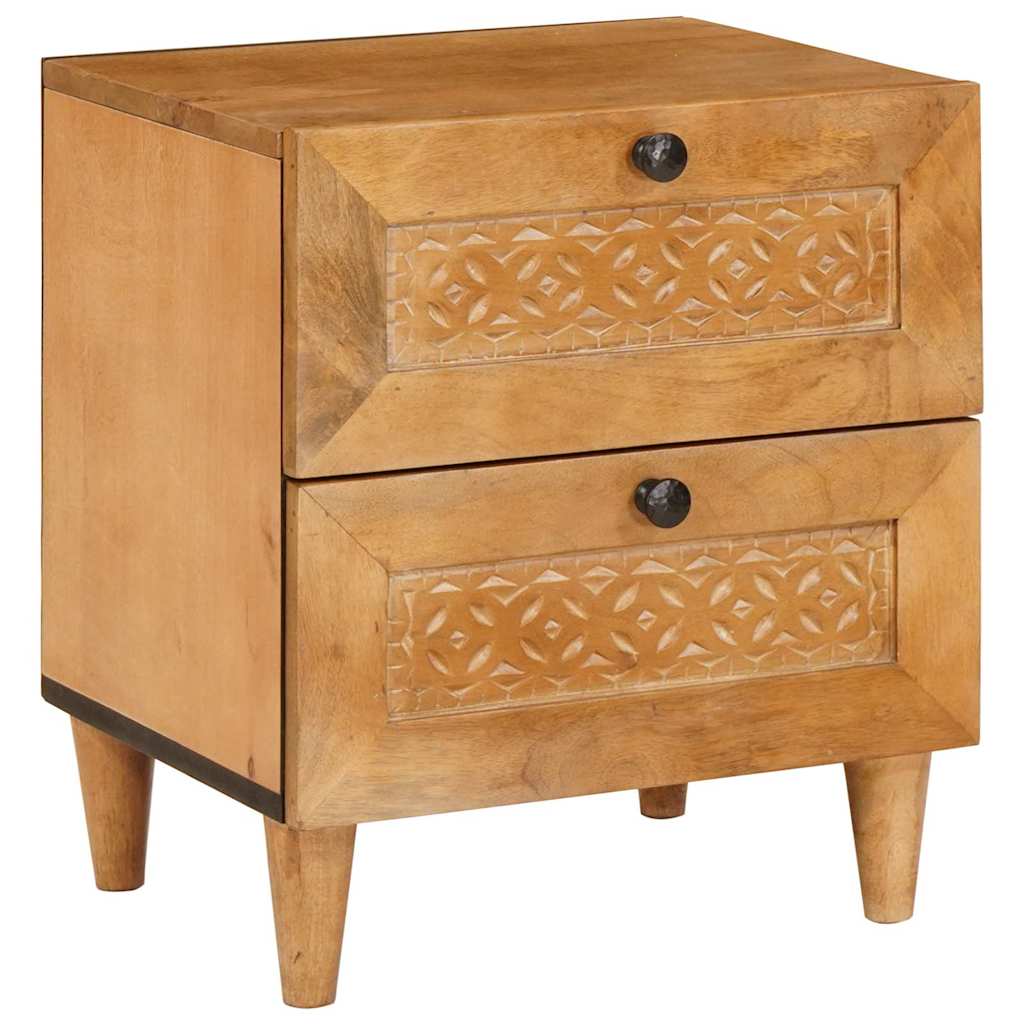 vidaXL Nachtkastje 2 pcs Lichtbruin 40 x 33 x 46 cm massief mangohout