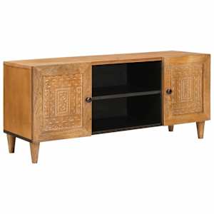 vidaXL TV &Uuml;ksused riiuliga Helepruun 105 x 33 x 46 cm Tugev mango puu