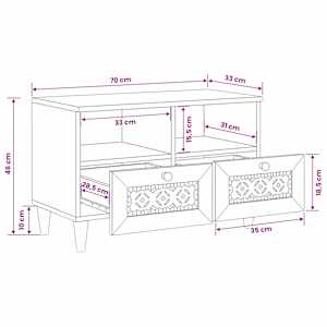 TV jednotky Světle hnědá 70 x 33 x 46 cm Kompozitní dřevo - obrázek 11