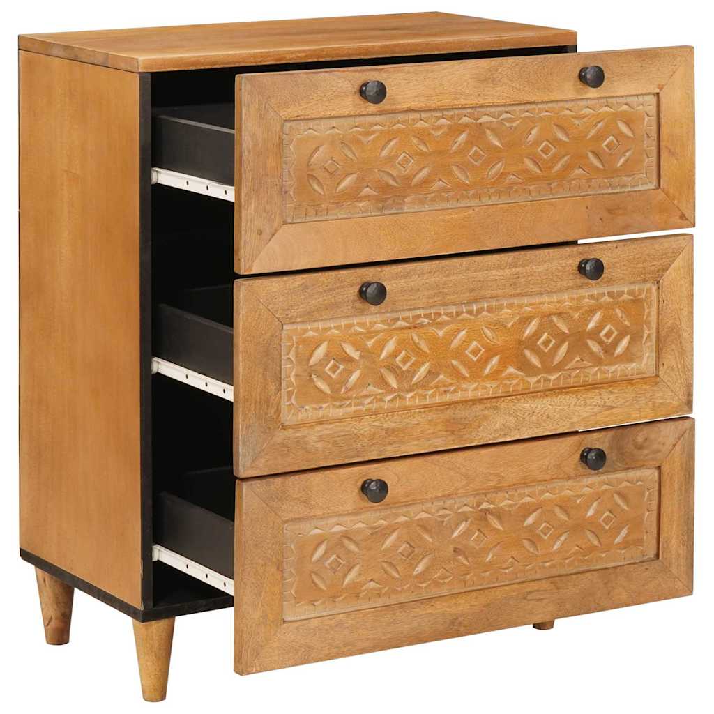 vidaXL Dressoir met lade Lichtbruin 60 x 33 x 75 cm massief mangohout