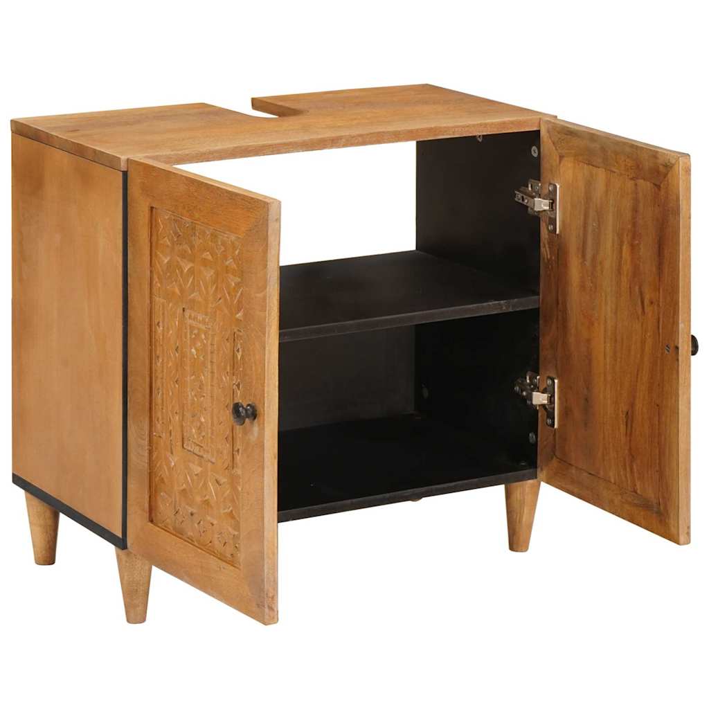 vidaXL Badkamer Kast Lichtbruin 62 x 33 x 58 cm Massief Mango Hout
