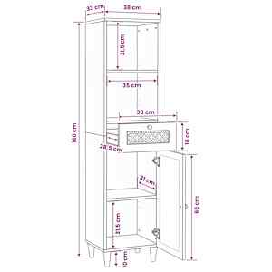 Koupelnová skříň Světle hnědá 38 x 33 x 160 cm kompozitní dřevo - obrázek 12
