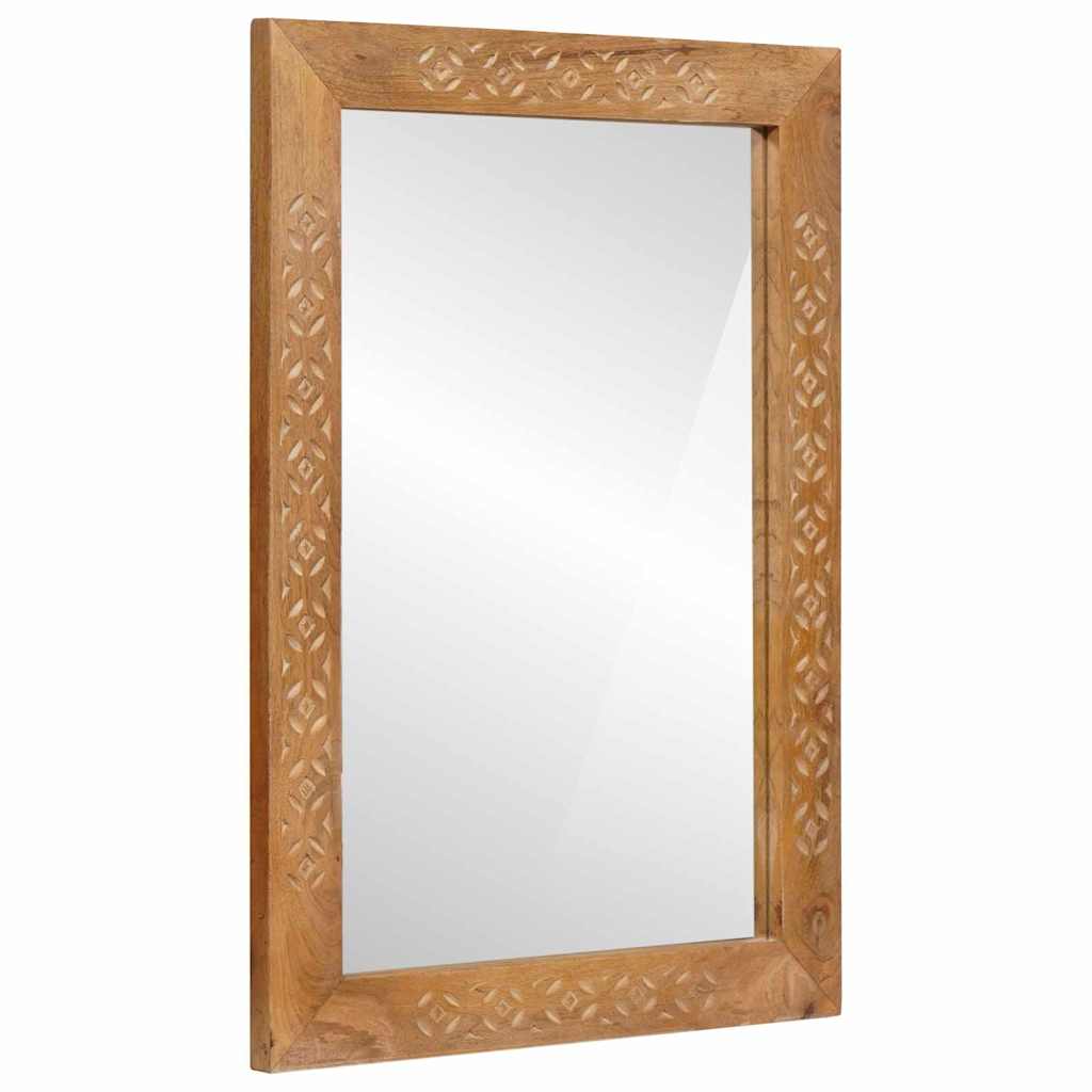 vidaXL Oglindă Maro deschis 57 x 70 x 3 cm Lemn masiv de mango