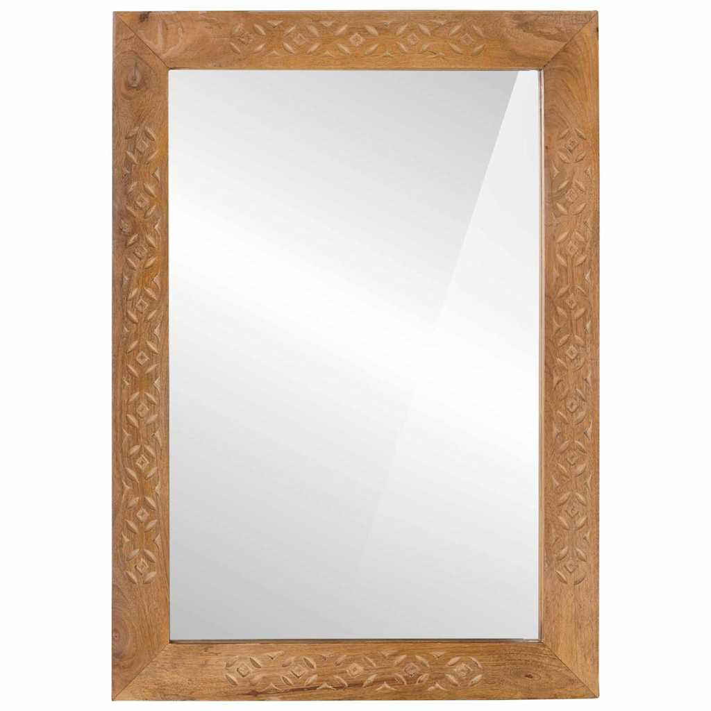 vidaXL Spiegel met spiegel Lichtbruin 57 x 70 x 3 cm massief mangohout