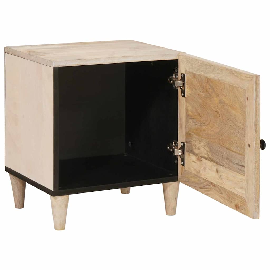 vidaXL Nachtkastje Beige 40 x 33 x 46 cm massief mangohout