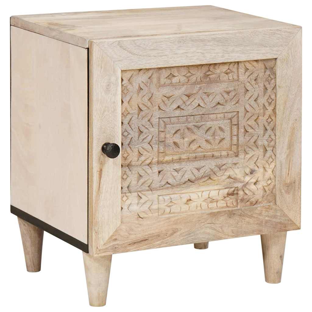 vidaXL Nachtkastje 2 pcs Beige 40 x 33 x 46 cm massief mangohout