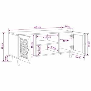 TV jednotky s policí Bílá 105 x 33 x 46 cm Kompozitní dřevo - obrázek 11