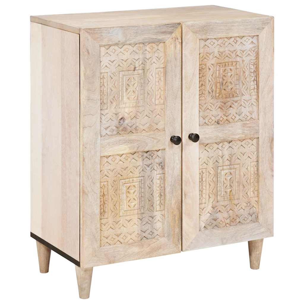 vidaXL Bufet cu raft cu ușă Alb 60 x 33 x 75 cm Lemn masiv de mango