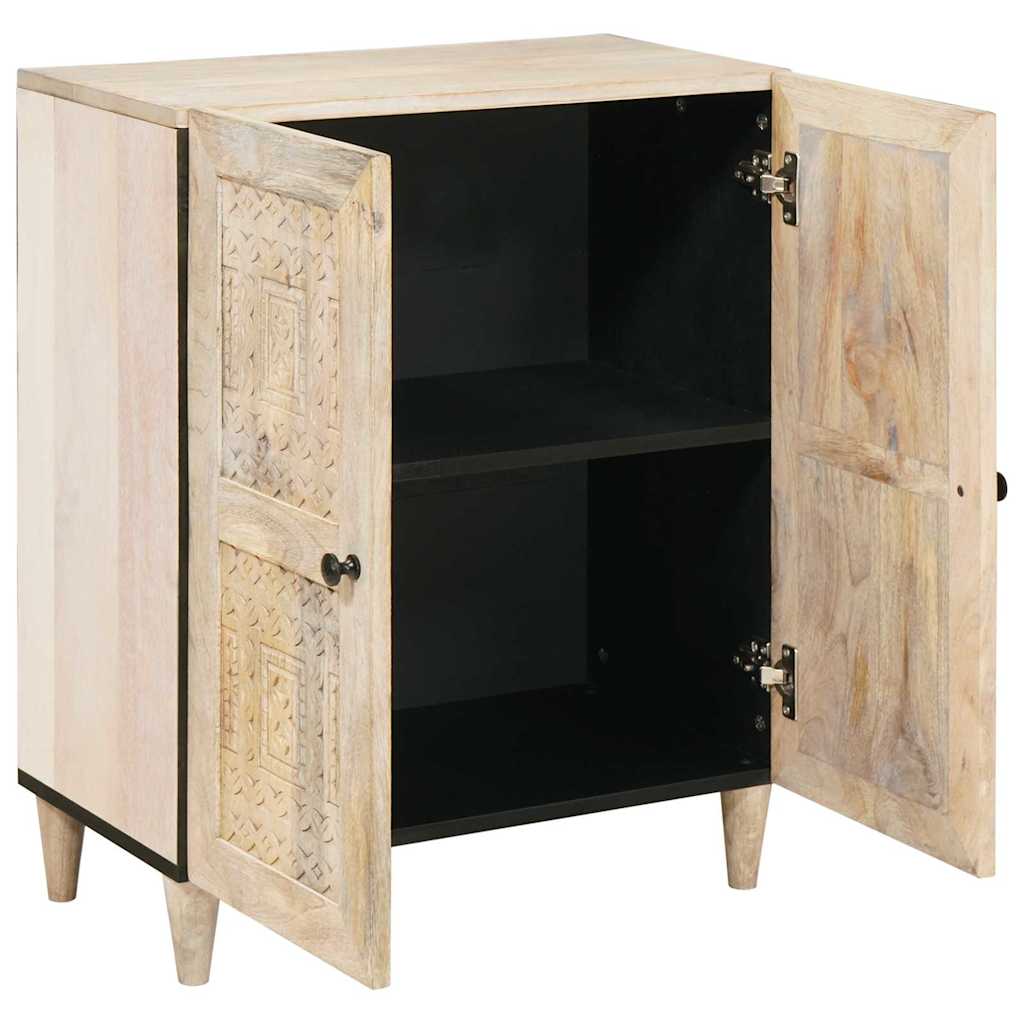 vidaXL Dressoir met plank Wit 60 x 33 x 75 cm massief mangohout