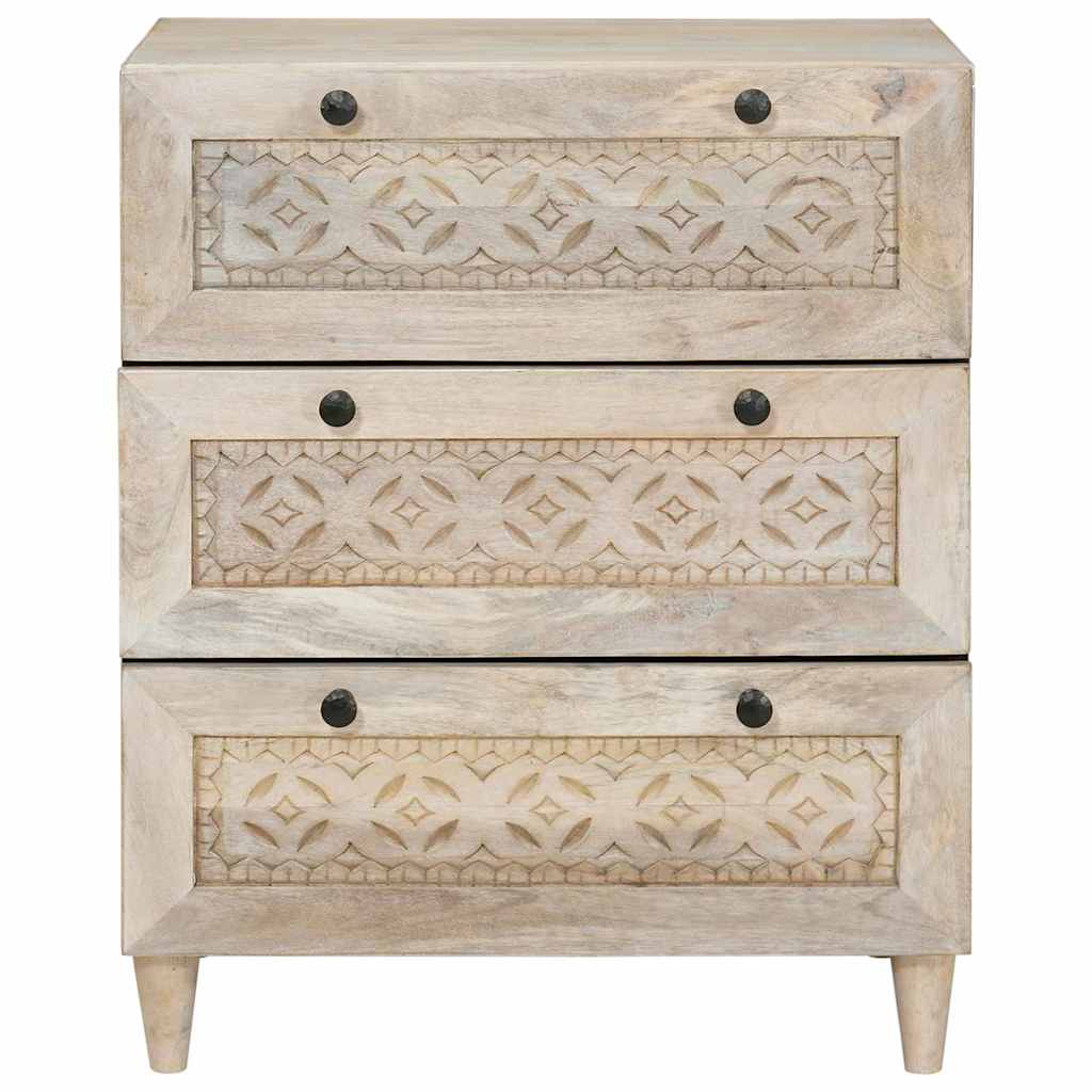 vidaXL Dressoir met lade Wit 60 x 33 x 75 cm massief mangohout
