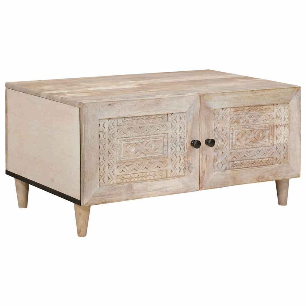 vidaXL Masă de cafea cu ușă Bej 80 x 50 x 40 cm Lemn masiv de mango