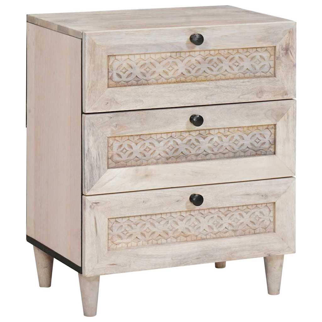 vidaXL Noptieră cu sertar Bej 50 x 33 x 60 cm Lemn masiv de mango