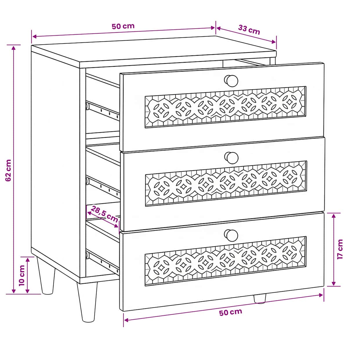 Natskab Hvid 50 x 33 x 62 cm Konstrueret træ - Billede 11