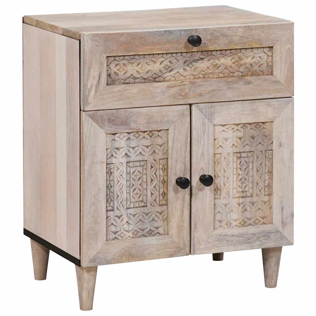 vidaXL Noptieră cu sertar Bej 50 x 33 x 60 cm Lemn masiv de mango