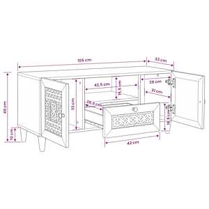TV jednotky se zásuvkou Bílá 105 x 33 x 46 cm Kompozitní dřevo - obrázek 11