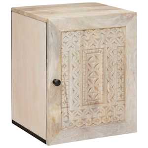 Kopalniška omarica z vrati Bela 38 x 33 x 48 cm Konstruiran les