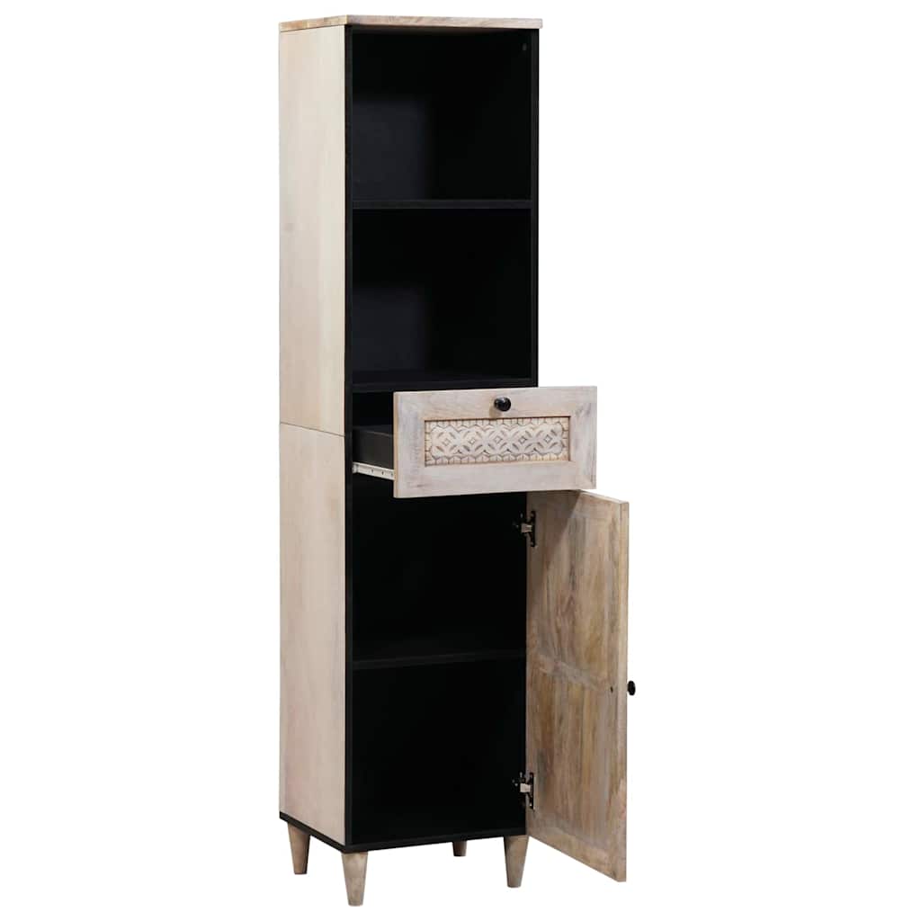 vidaXL Badkamer Kast Wit 38 x 33.5 x 160 cm Massief Mango Hout