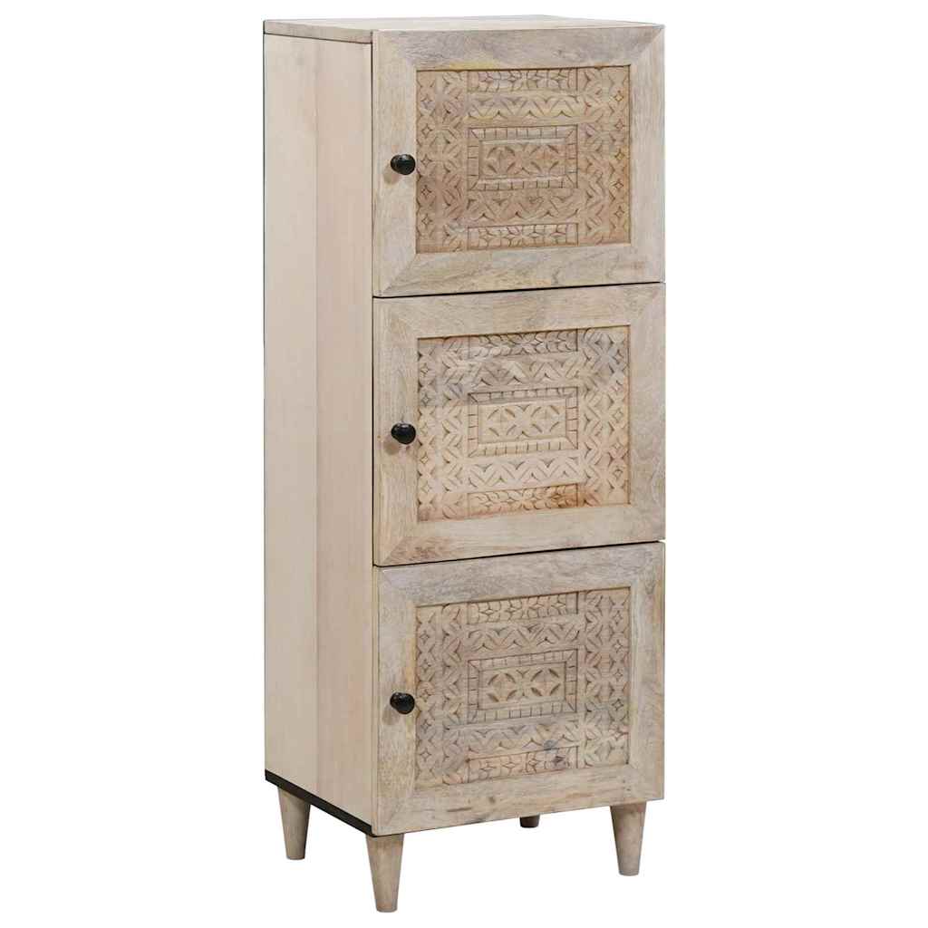 vidaXL Bufet cu raft cu ușă Alb 40 x 33 x 110 cm Lemn masiv de mango