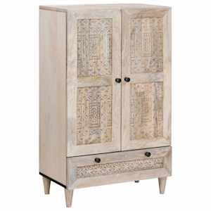Visok predalnik Bela 60 x 33 x 100 cm trden mangov les