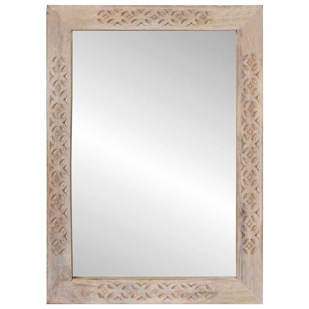 vidaXL Spiegel met spiegel Wit 57 x 70 x 3 cm massief mangohout