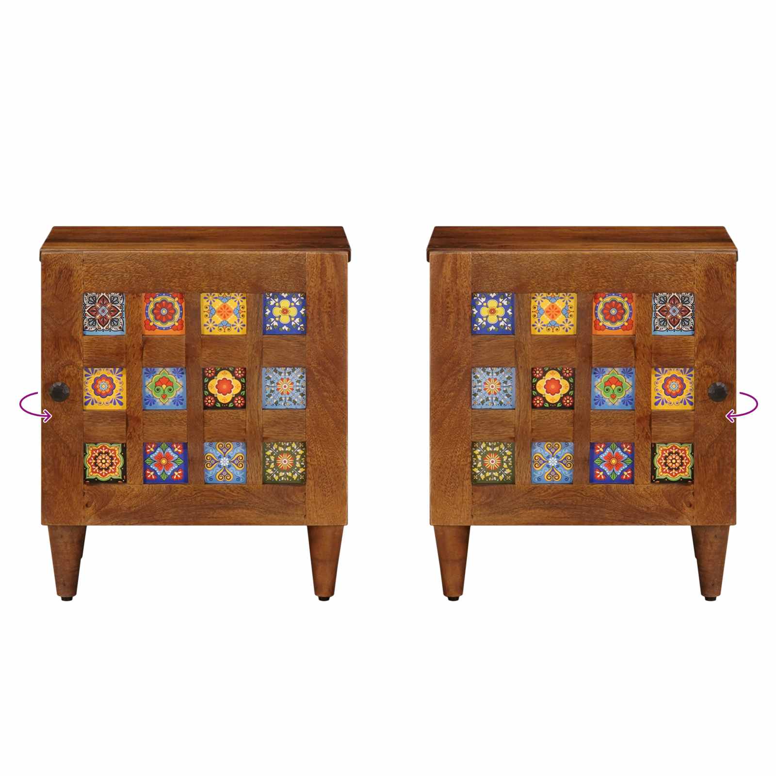 Yöpöytäkaappi Ruskea 40 x 33,5 x 46 cm Kiinteä mango puu - Image 10