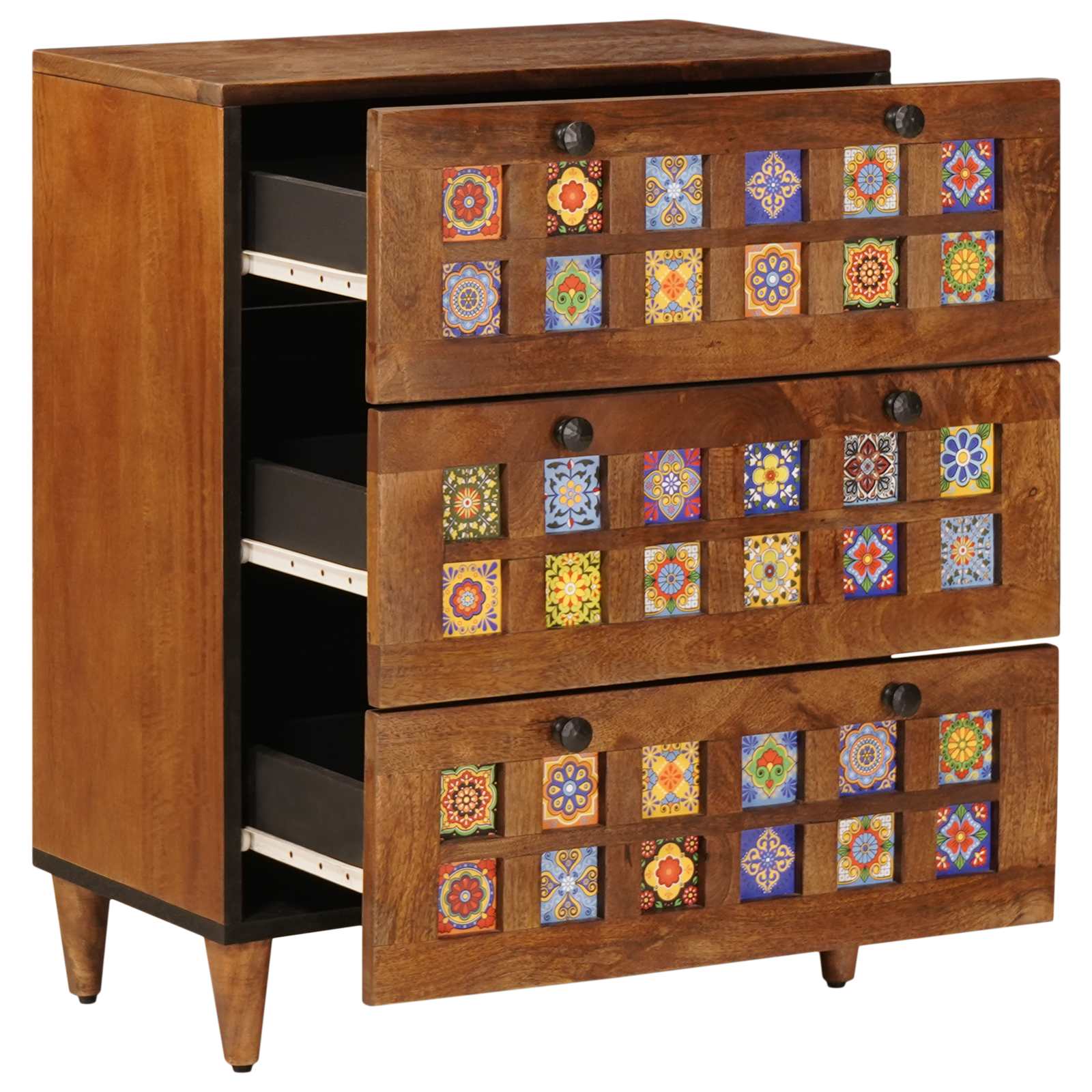 vidaXL Dressoir Walnotenhout 60 x 33,5 x 75 cm Massief Mango Hout