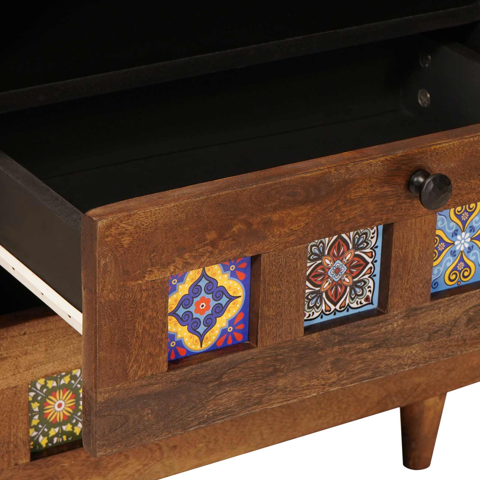 Yöpöytäkaappi Ruskea 50 x 33 x 60 cm Kiinteä mango puu - Image 7