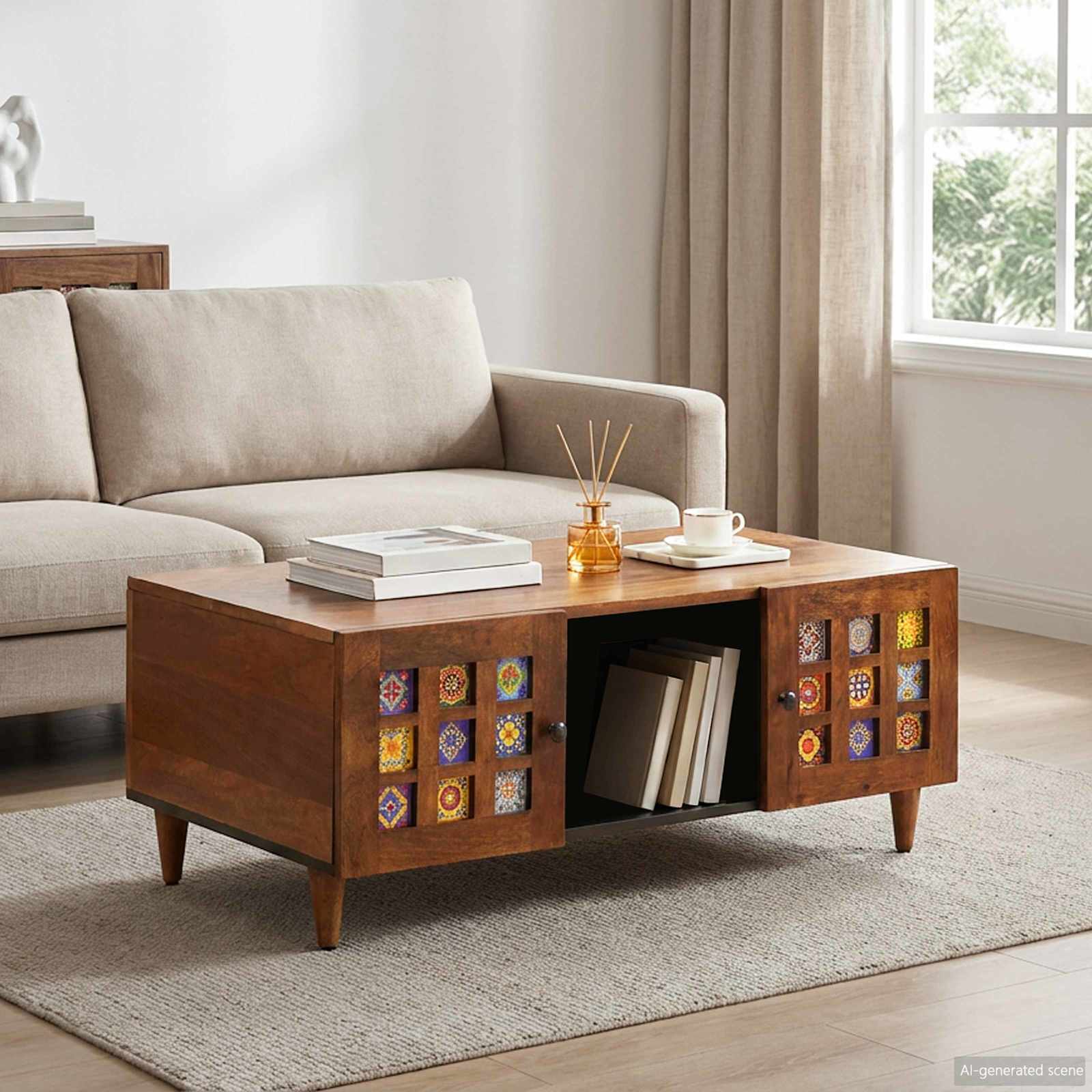 vidaXL Masă de cafea Maro 100 x 54 x 40 cm Lemn de mango solid