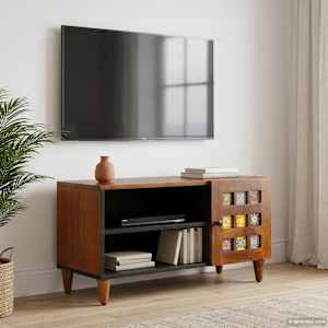 TV omarica z vrati Oreh 80 x 33 x 46 cm Masiven les manga