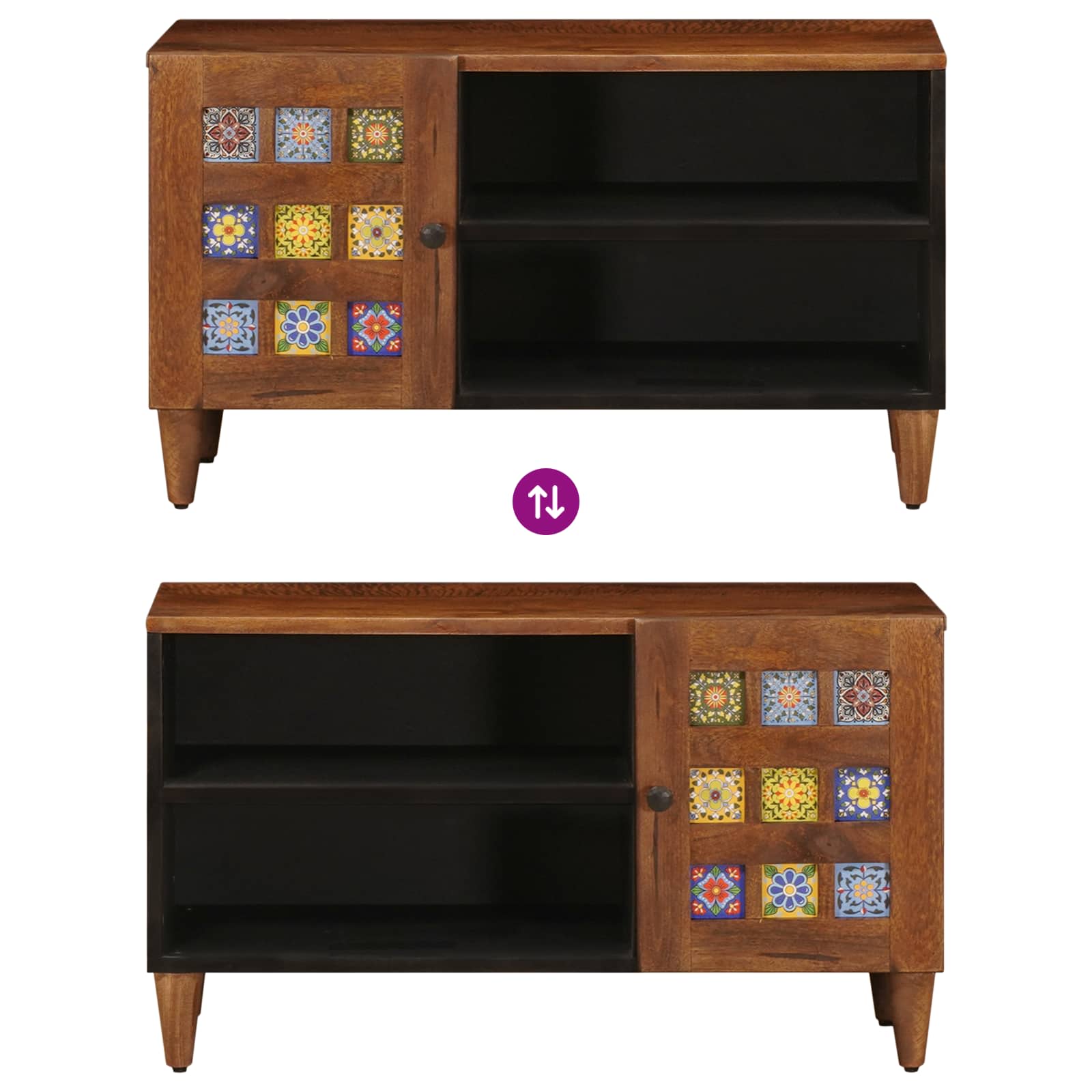 TV-kast Walnotenhout 80 x 31,5 x 46 cm Massief Mango Hout image 10