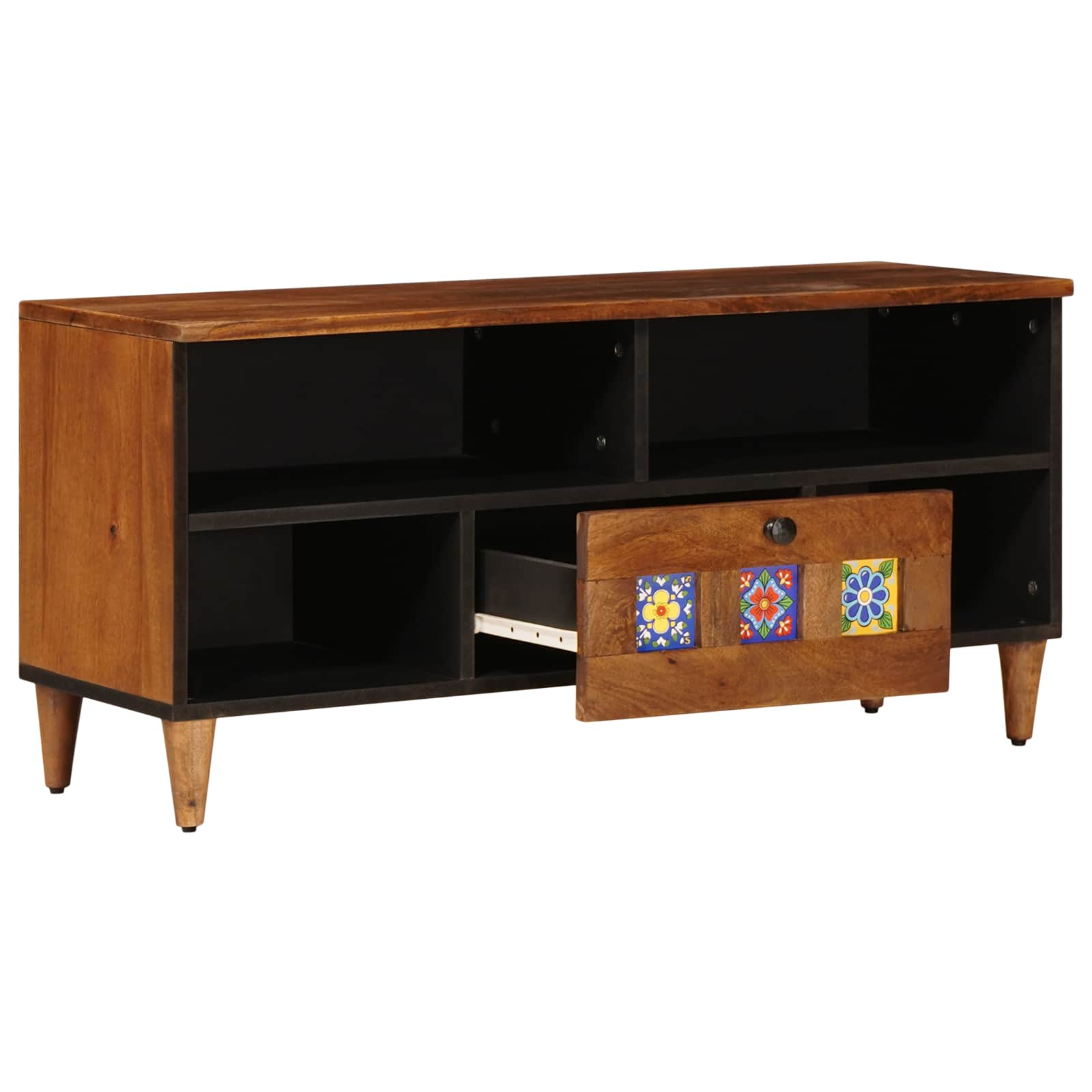TV-kast Walnotenhout 100 x 33,5 x 46 cm Massief Mango Hout image 2