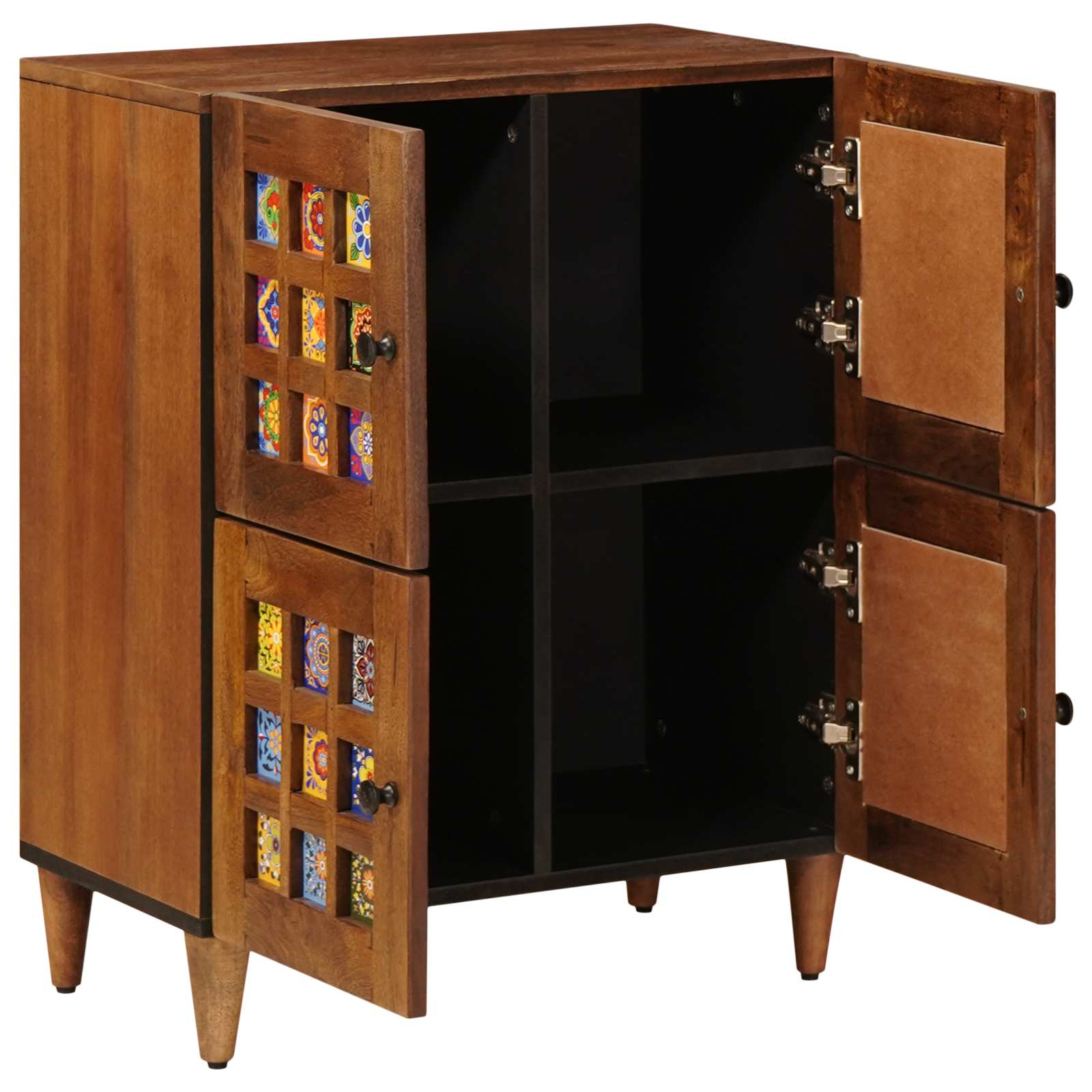 Thumbnail - vidaXL Sideboard mit Tür Walnuss 60 x 33,5 x 75 cm Massivholz Mango