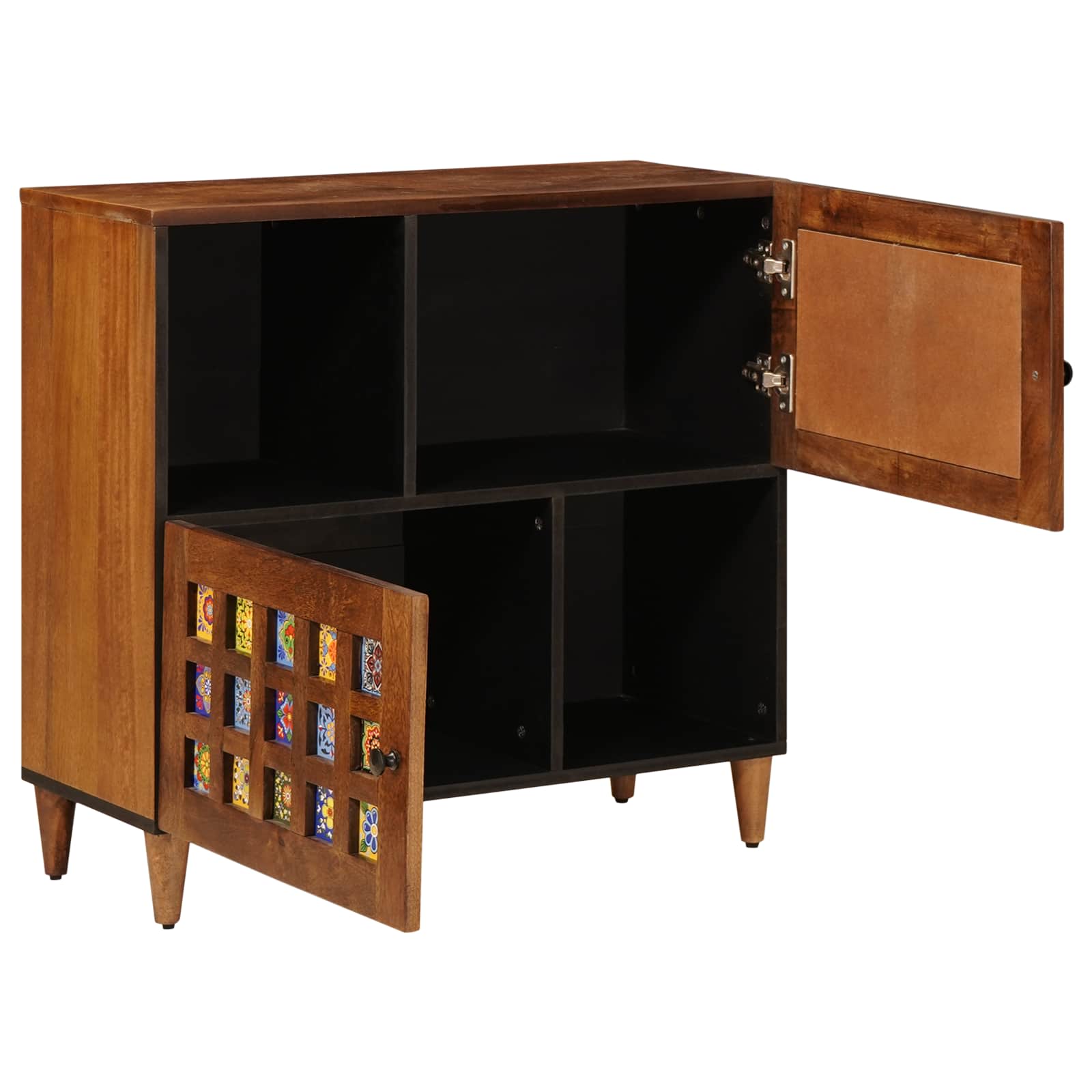Thumbnail - vidaXL Sideboard mit Tür Walnuss 80 x 33,5 x 75 cm Massivholz Mango