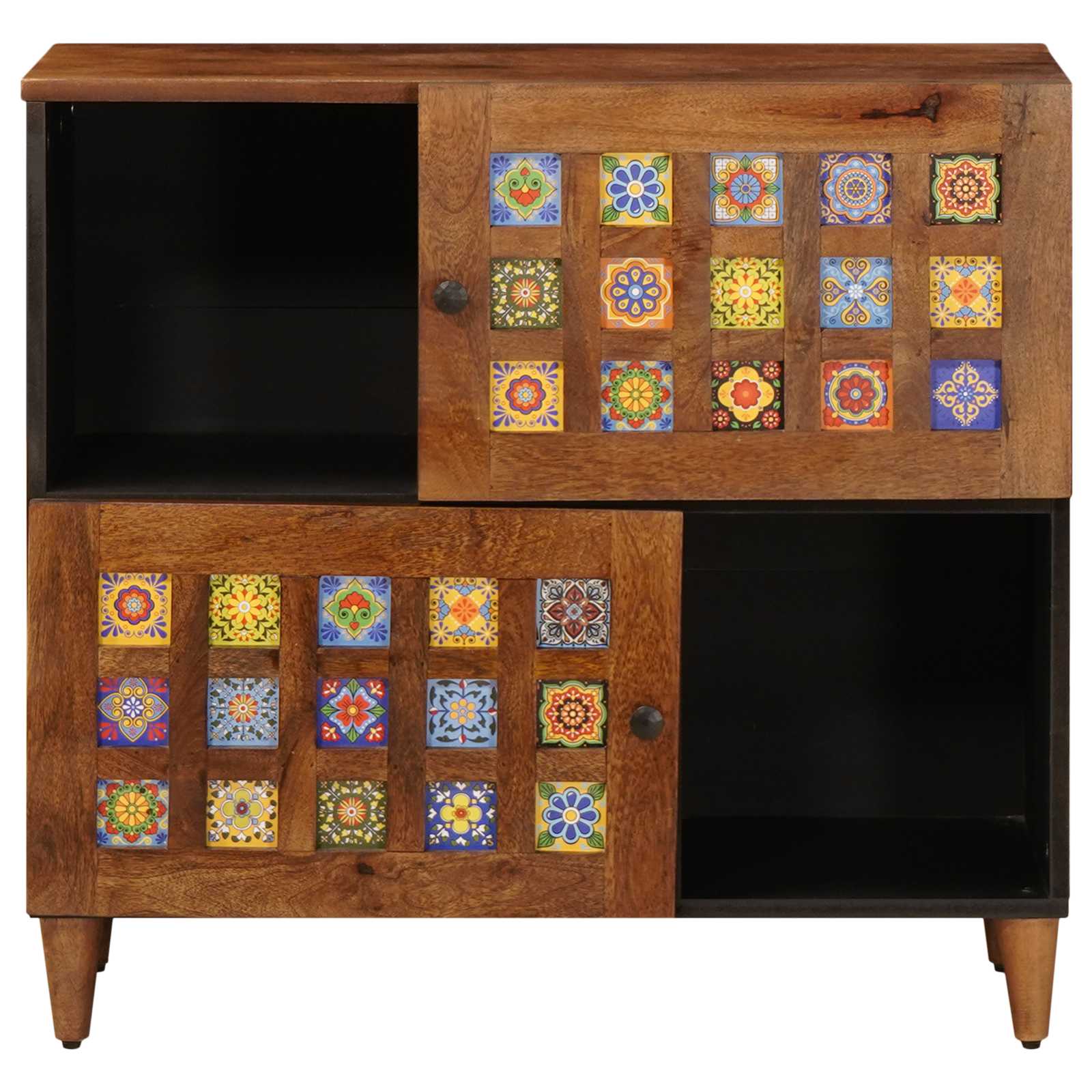 Thumbnail - vidaXL Sideboard mit Tür Walnuss 80 x 33,5 x 75 cm Massivholz Mango