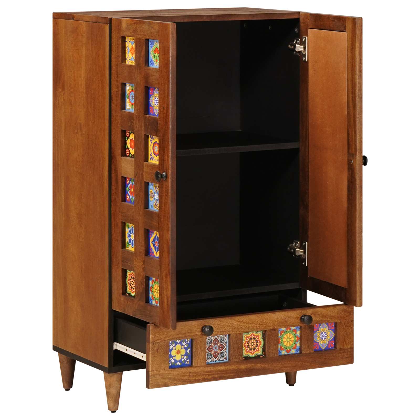 Thumbnail - vidaXL Highboard mit Tür Walnuss 60 x 33,5 x 100 cm Massivholz Mango