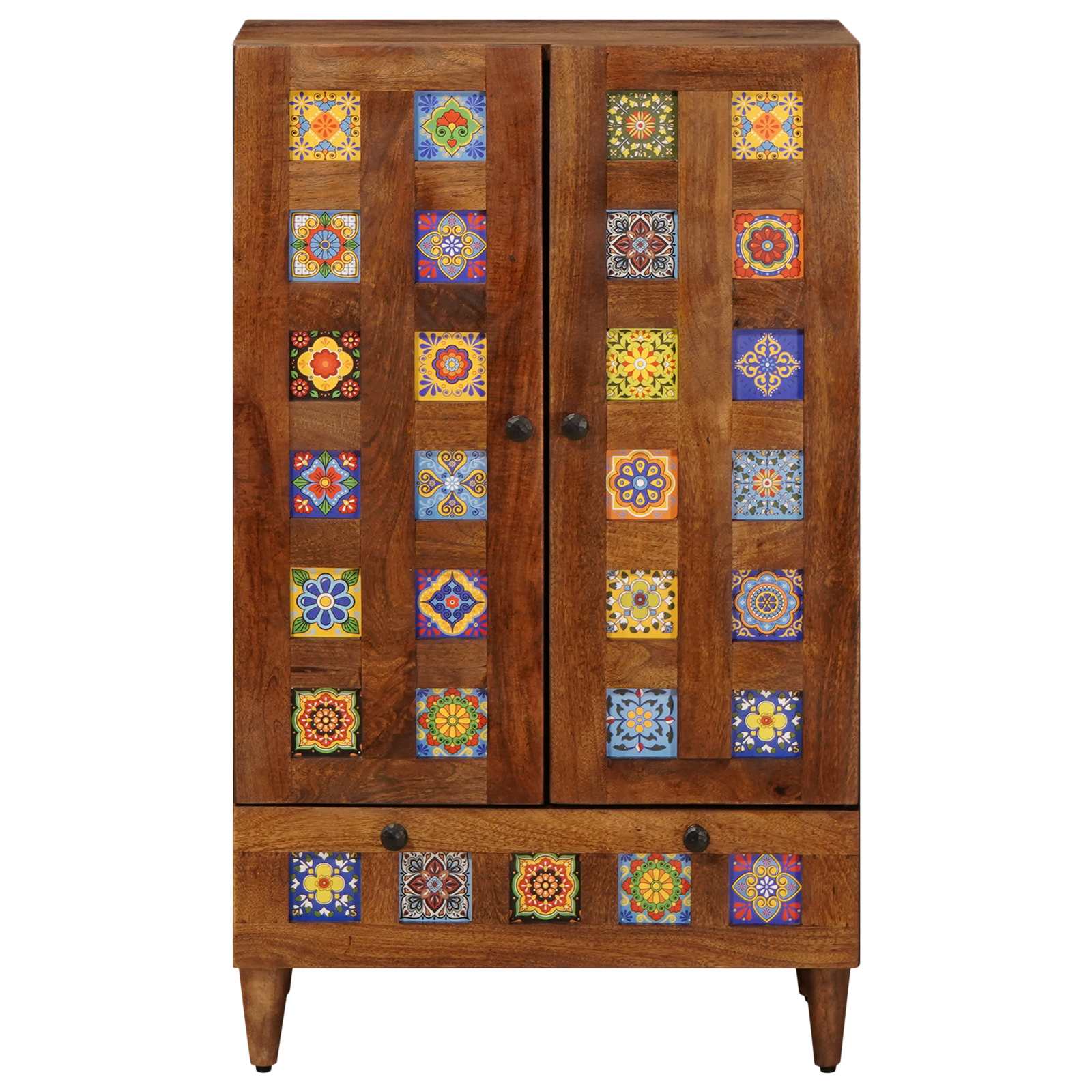 Thumbnail - vidaXL Highboard mit Tür Walnuss 60 x 33,5 x 100 cm Massivholz Mango