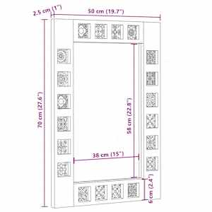 Koupelnové zrcadlo s úložištěm Vlašský ořech 50 x 70 x 2,5 cm - obrázek 13