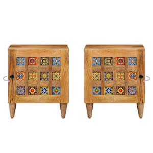 Noční skříňka 2 pcs Přírodní 40 x 33 x 46 cm - obrázek 10