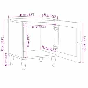 Noční skříňka 2 pcs Přírodní 40 x 33 x 46 cm - obrázek 12