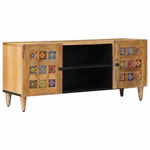 vidaXL Telerikapp riiuliga Neutraalne 105 x 33 x 46 cm Tugev mango puu