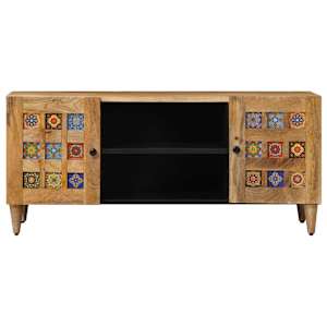 Televizní skříň s policí se dveřmi Přírodní 105 x 33,5 x 46 cm - obrázek 3