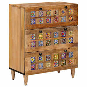 Strani šal Naravna 60 x 33 x 75 cm Masiven les manga