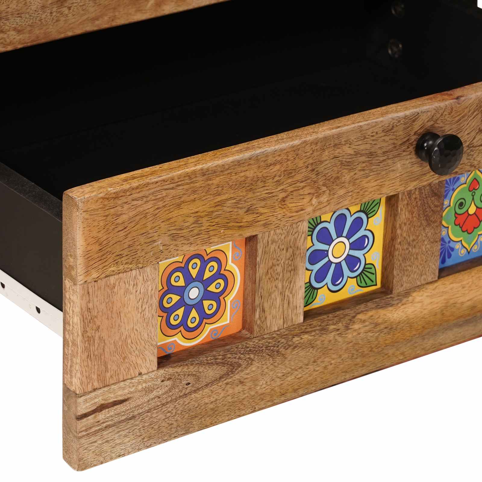 Nachtkastje met lade Naturel 50 x 33 x 62 cm Massief Mango Hout image 7